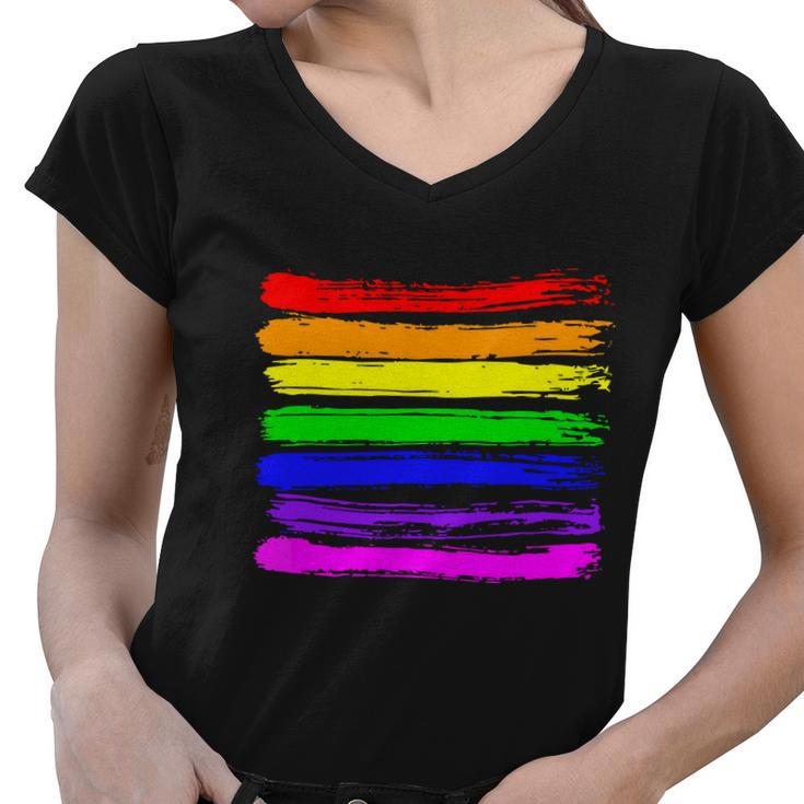 Lgbt Gay Pride Flag Shirt Gay Pride 2022 Graphic Design Printed Casual Daily Basic Women V-Neck T-Shirt