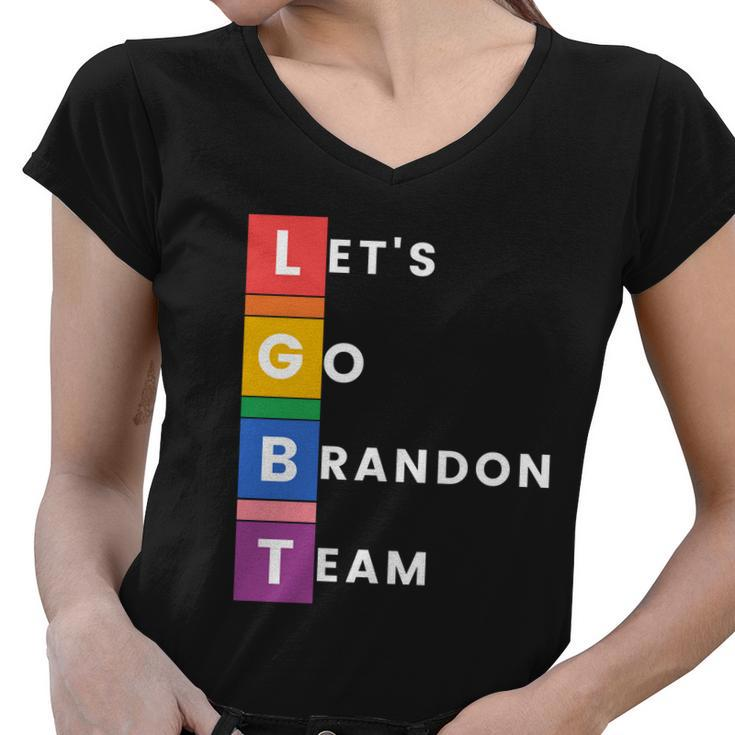 Lgbt Lets Go Brandon Team Funny Women V-Neck T-Shirt