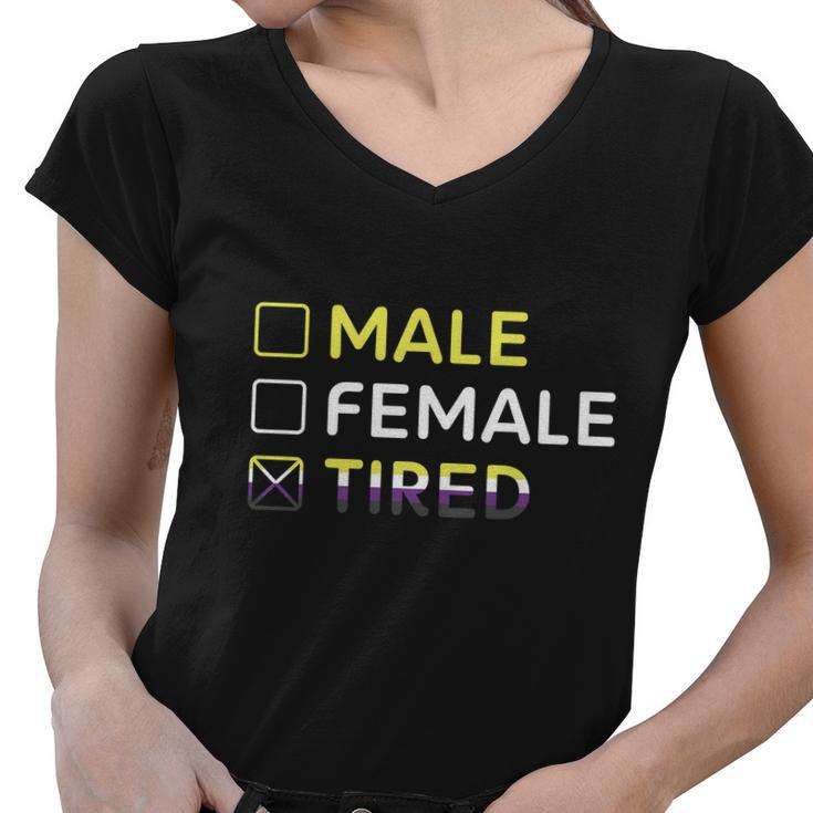 Lgbt Pride Nonbinary Flag Non Pride Month Women V-Neck T-Shirt