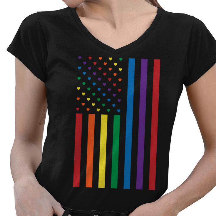 Lgbt Rainbow Pride Flag Tshirt Women V-Neck T-Shirt