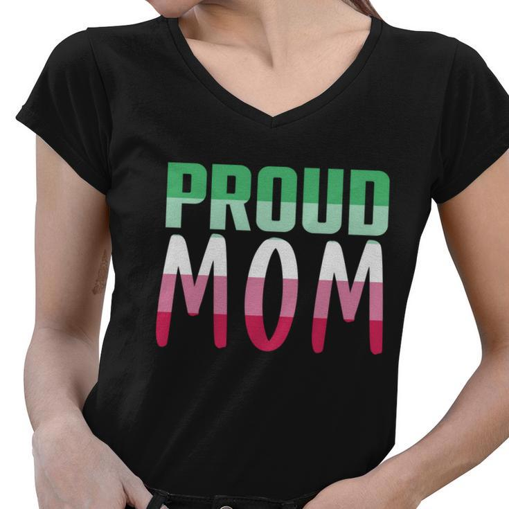 Lgbtq Gay Pride Month Proud Mom Queer Mothers Day Abrosexual Gift Women V-Neck T-Shirt