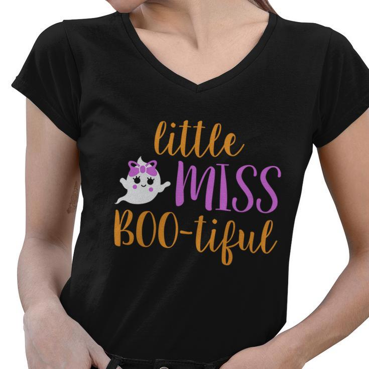 Little Miss Boo Tiful Halloween Quote Women V-Neck T-Shirt