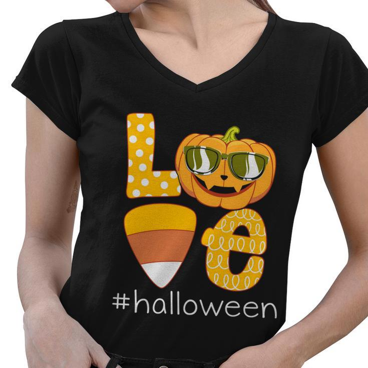Love Halloween Pumpkin Halloween Quote V2 Women V-Neck T-Shirt