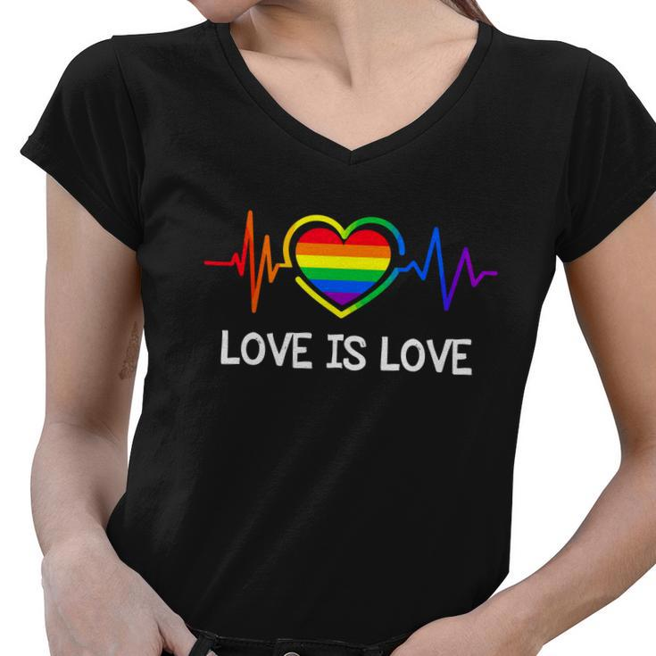 Love Is Love Gay Pride Women V-Neck T-Shirt