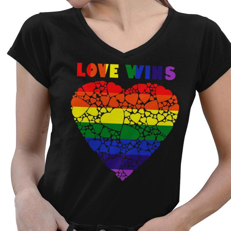 Love Wins Heart Women V-Neck T-Shirt