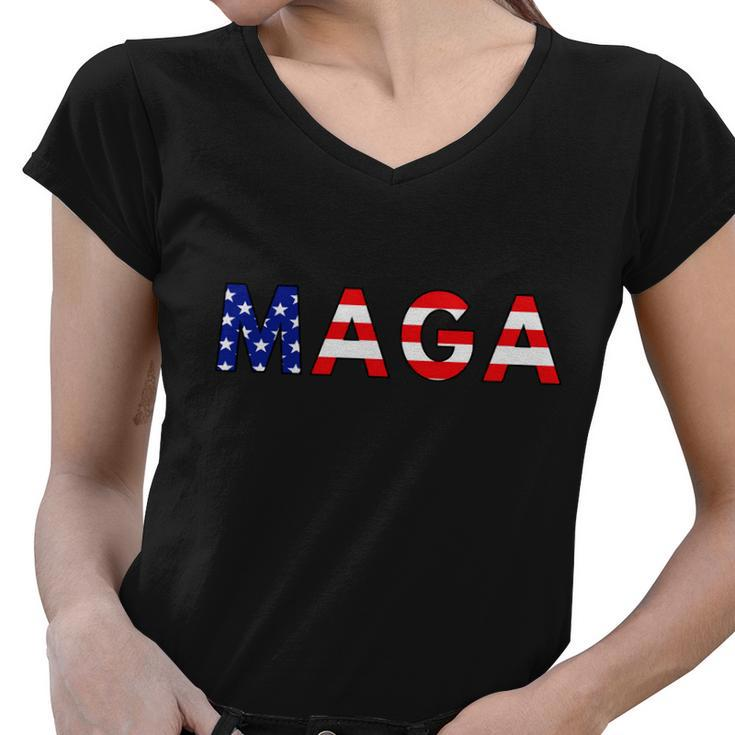 Maga American Flag Tshirt V5 Women V-Neck T-Shirt