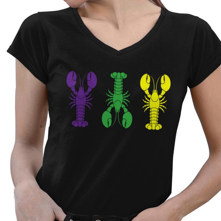 Mardi Gras Craw Fish Graphic Design Printed Casual Daily Basic Women V-Neck T-Shirt