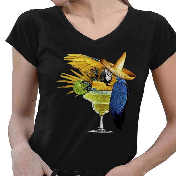 Margarita Parrot Women V-Neck T-Shirt