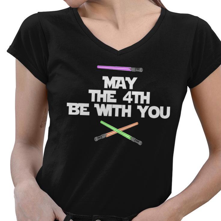 May The 4Th Be With You Lightsabers Women V-Neck T-Shirt