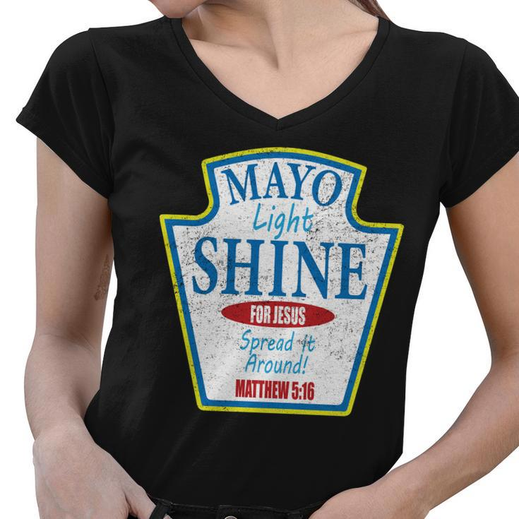 Mayo Light Shine For Jesus Women V-Neck T-Shirt