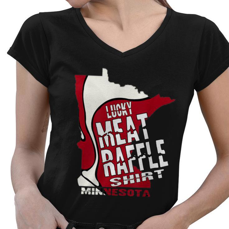 Meat Raffles Minnesota Meat Drawing Women V-Neck T-Shirt