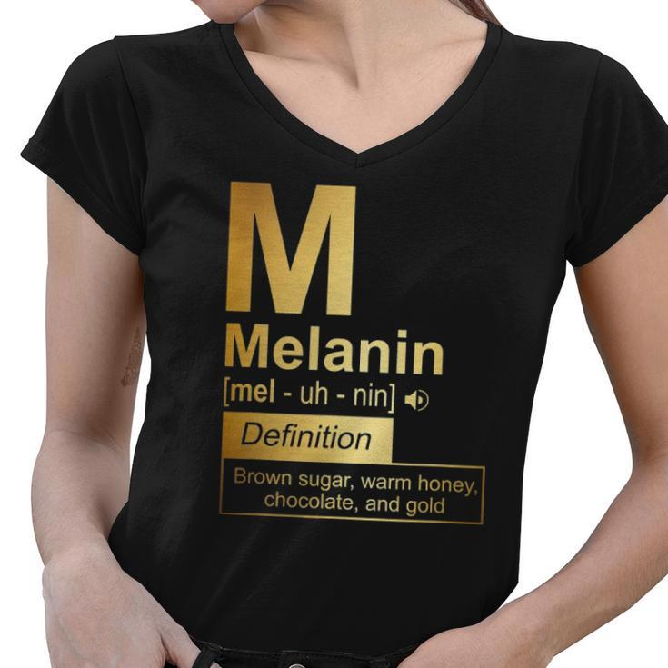 Melanin Brown Sugar Warm Honey Chocolate Black Gold Women V-Neck T-Shirt