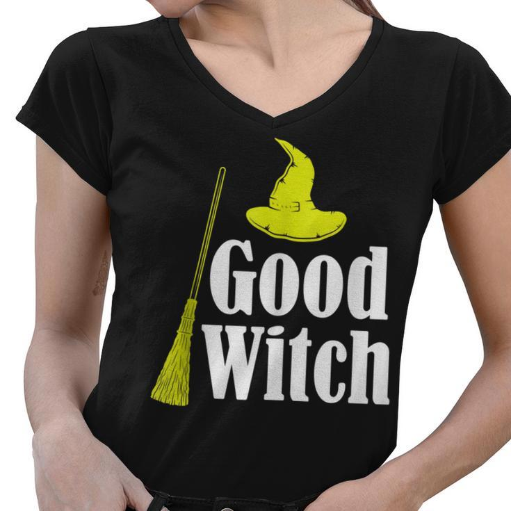 Mens Good Witch Witchcraft Halloween Blackcraft Devil Spiritual  Women V-Neck T-Shirt
