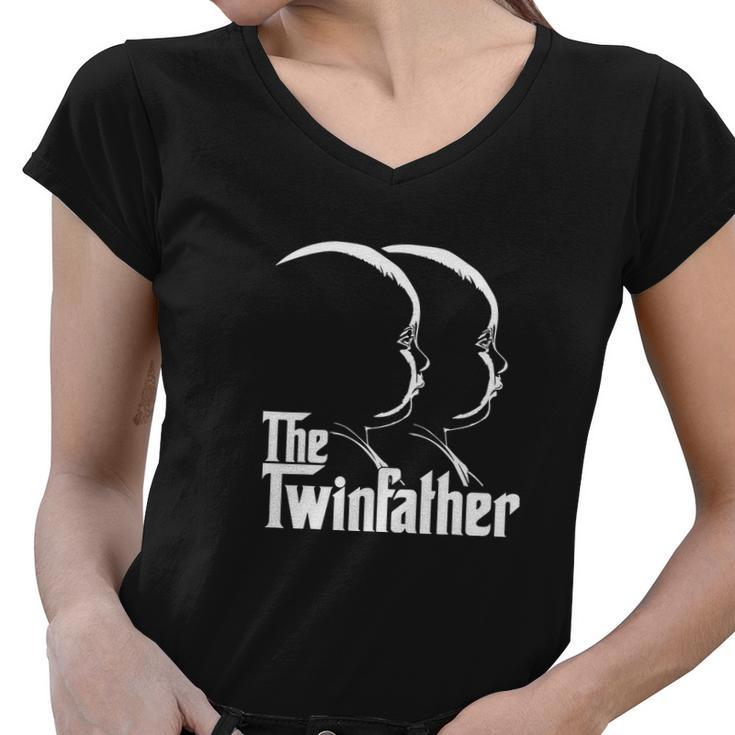 Mens The Twinfather Funny Father Of Twin Dad Gift Women V-Neck T-Shirt