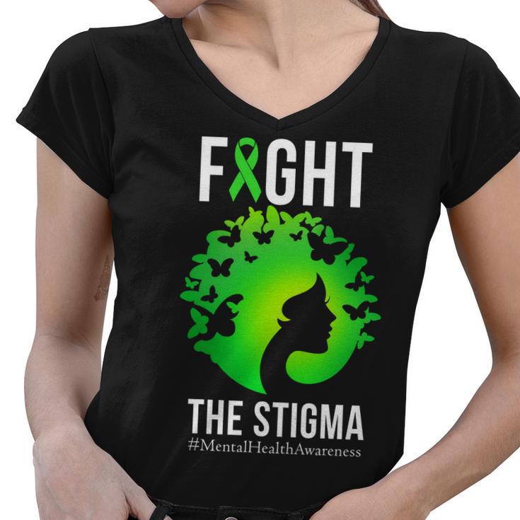 Mental Health Fight The Stigma Tshirt Women V-Neck T-Shirt