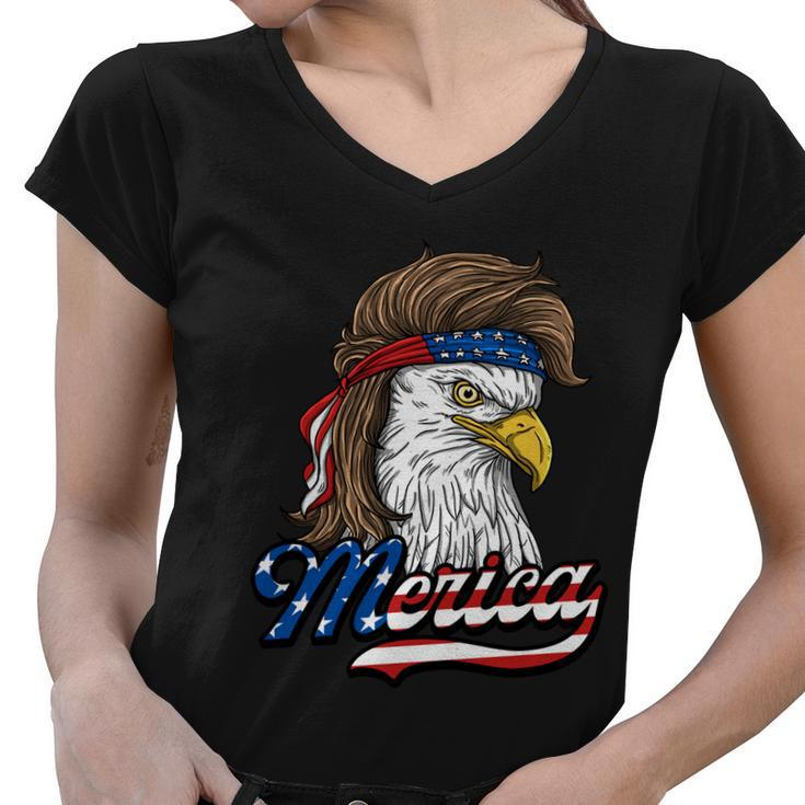 Merica Cute Gift Patriotic Usa Eagle Of Freedom Cute Gift 4Th Of July Gift Women V-Neck T-Shirt