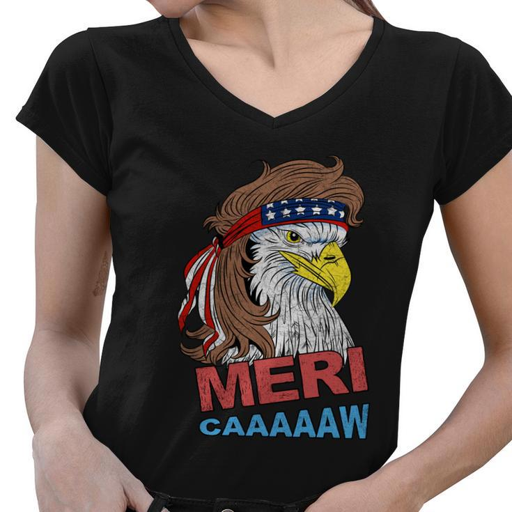 Merimeaningful Giftcaaaaaw Meaningful Gift Eagle Mullet 4Th Of July Usa American Women V-Neck T-Shirt