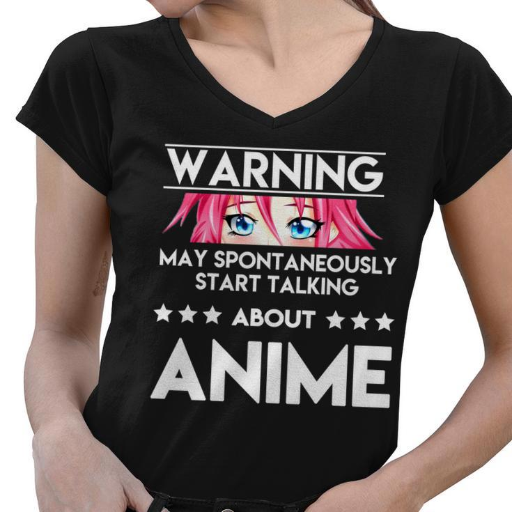 Might Start Talking About Anime Women V-Neck T-Shirt