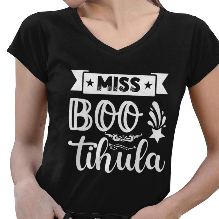 Miss Boo Tihula Funny Halloween Quote Women V-Neck T-Shirt