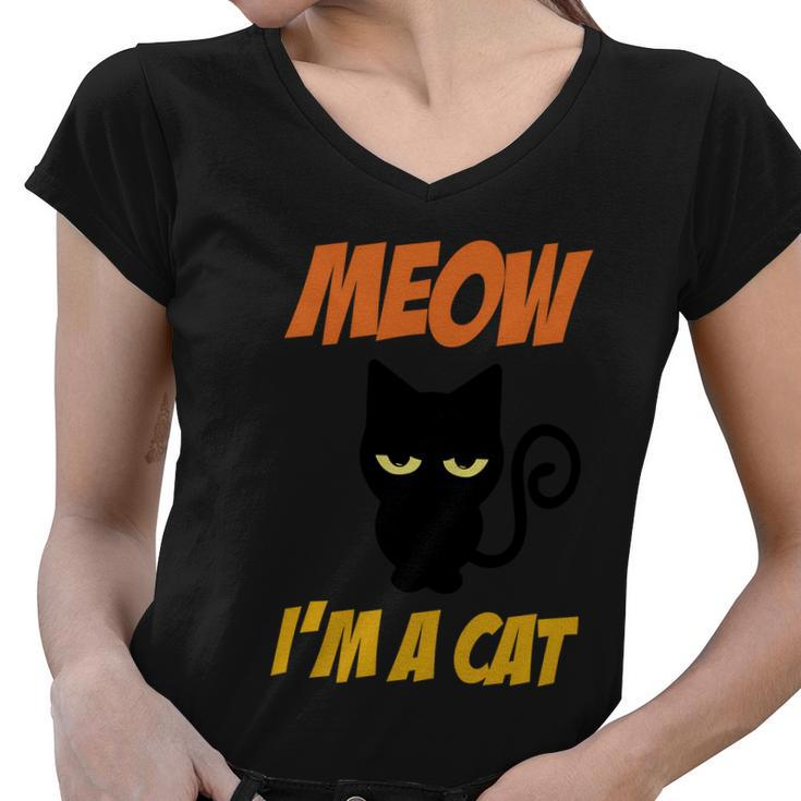 Moew Im A Cat Halloween Quote Women V-Neck T-Shirt