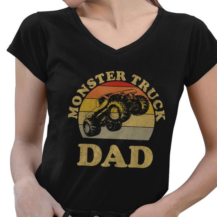 Monster Truck Dad Shirt Retro Vintage Monster Truck Shirt Women V-Neck T-Shirt