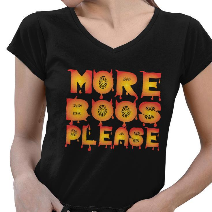 More Boos Please Halloween Quote V4 Women V-Neck T-Shirt