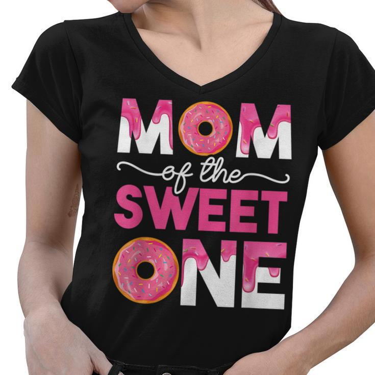 Mother Mama Mommy Family Matching Mom Of The Sweet One  Women V-Neck T-Shirt