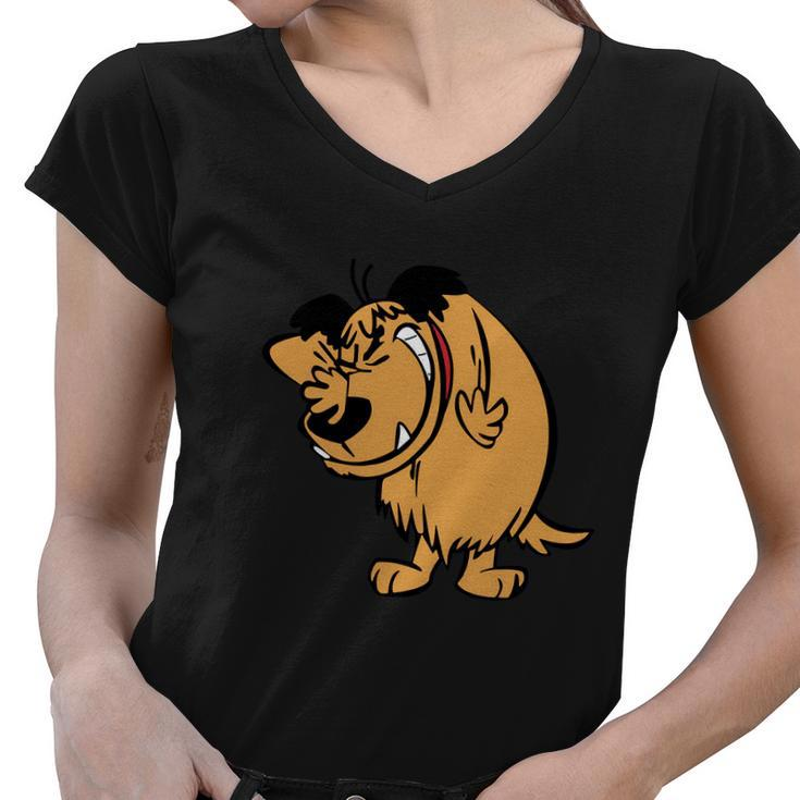 Muttley Dog Smile Mumbly Wacky Races Funny Tshirt Women V-Neck T-Shirt