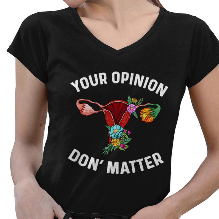 My Body Uterus Floral Hysterectomy Feminist Right Avocate Gift Women V-Neck T-Shirt