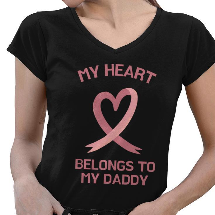 My Heart Belongs To My Daddy Tshirt Women V-Neck T-Shirt