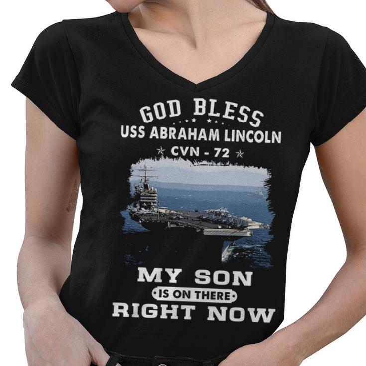 My Son Is On Uss Abraham Lincoln Cvn  Women V-Neck T-Shirt