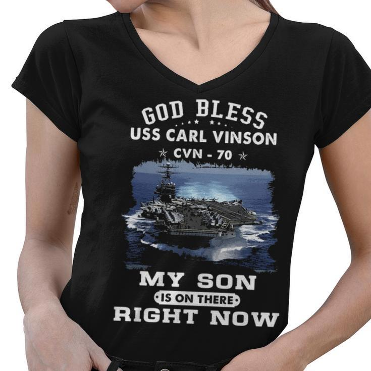 My Son Is On Uss Carl Vinson Cvn  Women V-Neck T-Shirt