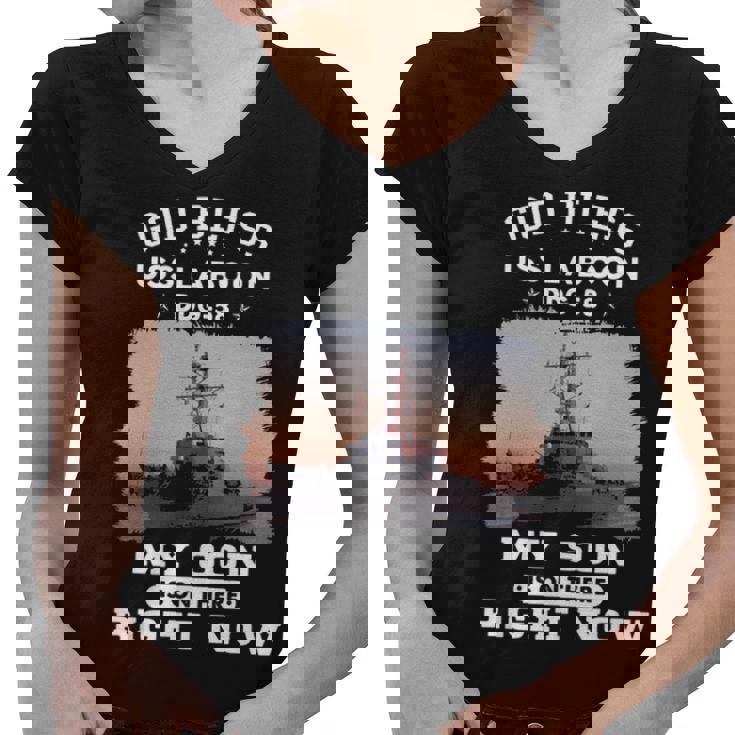 My Son Is On Uss Laboon Ddg Women V-Neck T-Shirt
