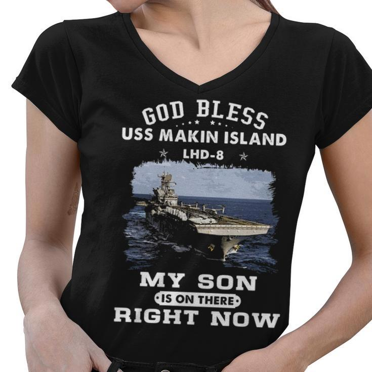 My Son Is On Uss Makin Island Lhd  Women V-Neck T-Shirt