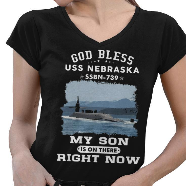My Son Is On Uss Nebraska Ssbn  Women V-Neck T-Shirt
