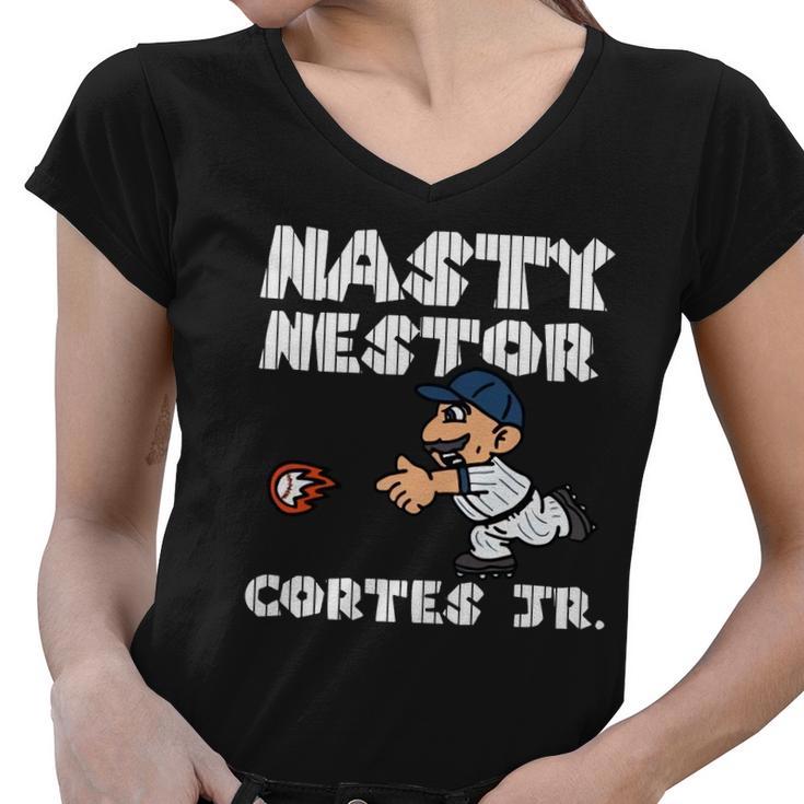 Nasty Nestor Cortes Jr Cute Catch Baseball Women V-Neck T-Shirt