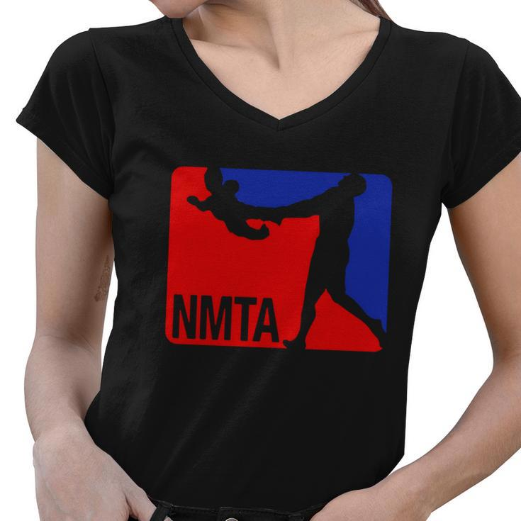 National Midget Tossing Association Funny Women V-Neck T-Shirt