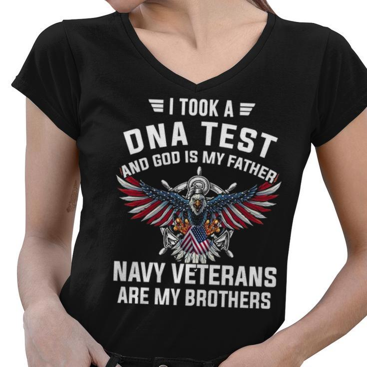 Navy I Took Dna Test Women V-Neck T-Shirt