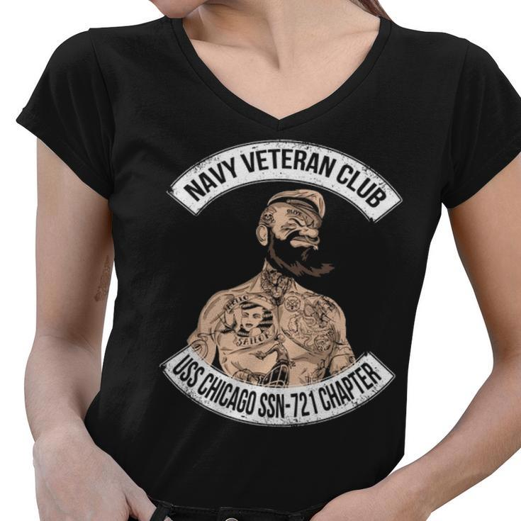 Navy Uss Chicago Ssn Women V-Neck T-Shirt