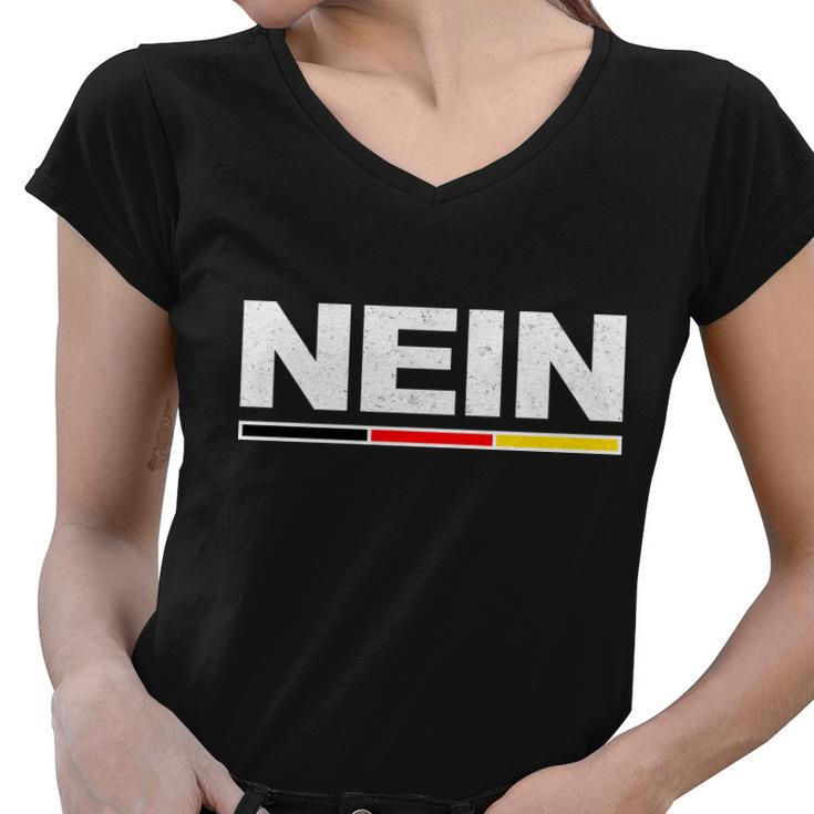 Nein German Funny Oktoberfest Women V-Neck T-Shirt