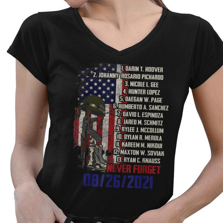 Never Forget Of Fallen Soldiers 13 Heroes Name 08262021 Tshirt Women V-Neck T-Shirt