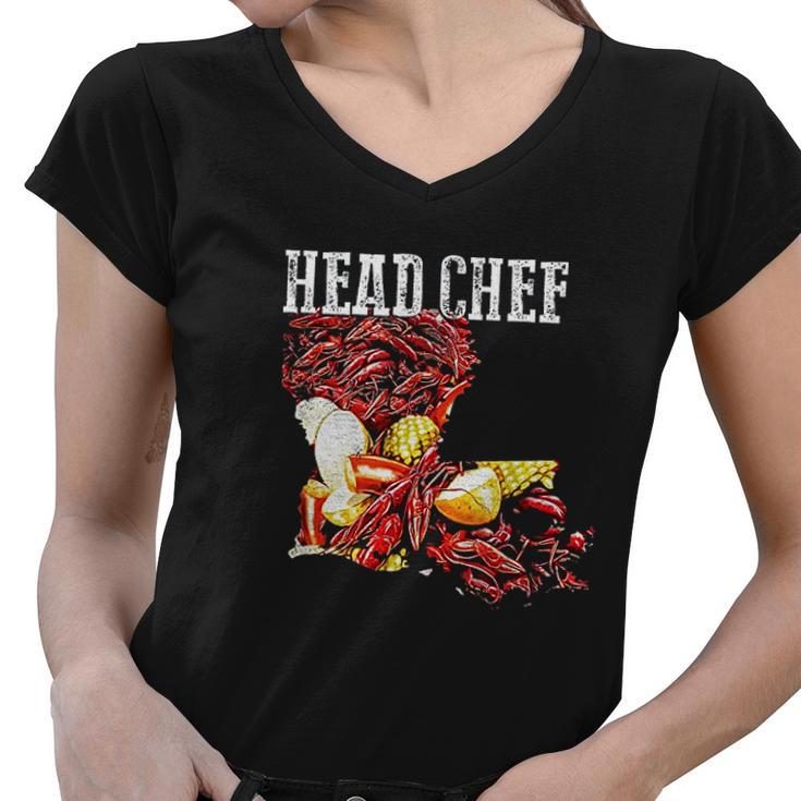 New Orleans Southern Locals Crawfish Boil Chef Women V-Neck T-Shirt