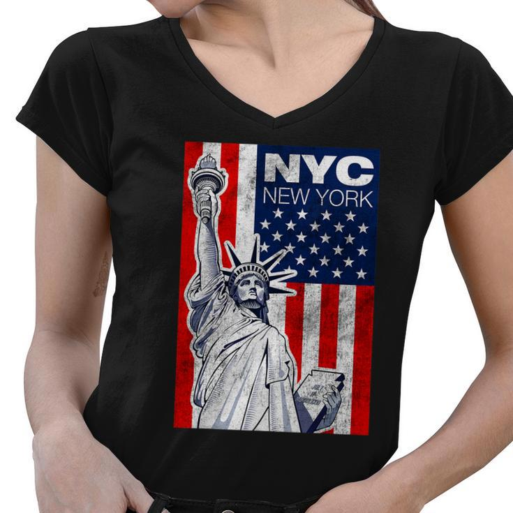 New York City Statue Of Liberty Shirts Cool New York City Women V-Neck T-Shirt
