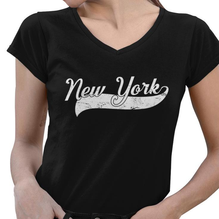 New York Classic Logo Women V-Neck T-Shirt