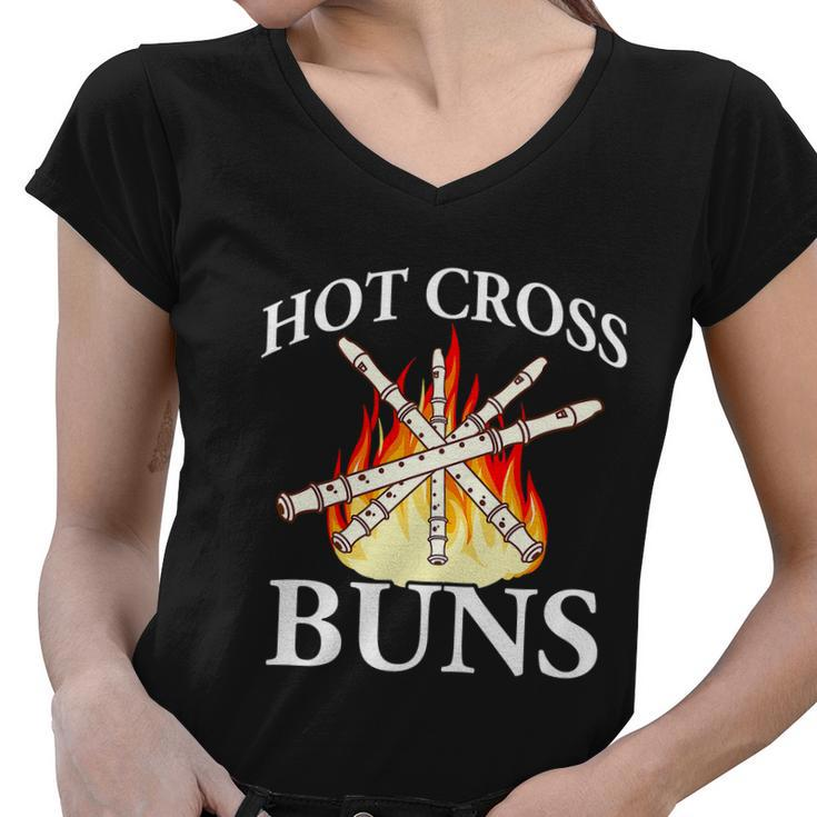Nice Hot Cross Buns Graphic Design Printed Casual Daily Basic Women V-Neck T-Shirt
