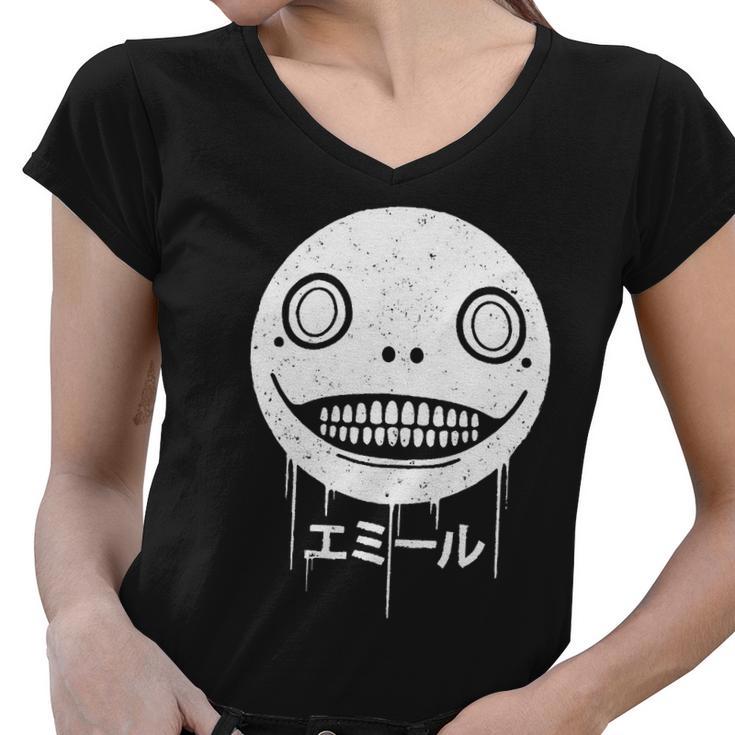 Nier Creepy Face Women V-Neck T-Shirt