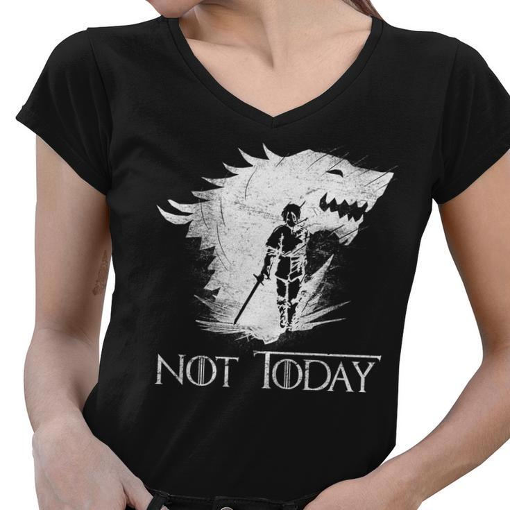 Not Today Arya Wolf Tshirt Women V-Neck T-Shirt