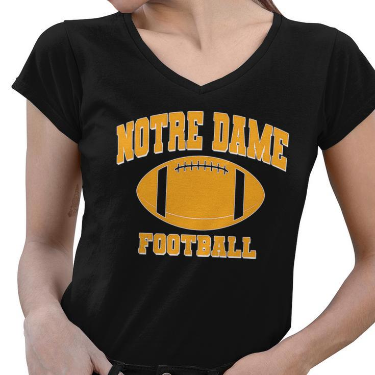 Notre Dame Football Fan Women V-Neck T-Shirt