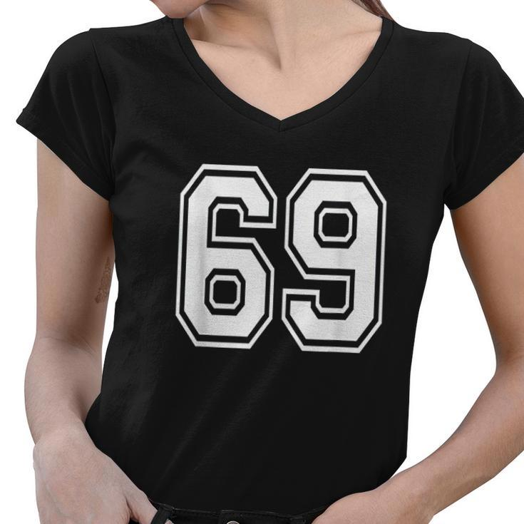 Number 69 V2 Women V-Neck T-Shirt