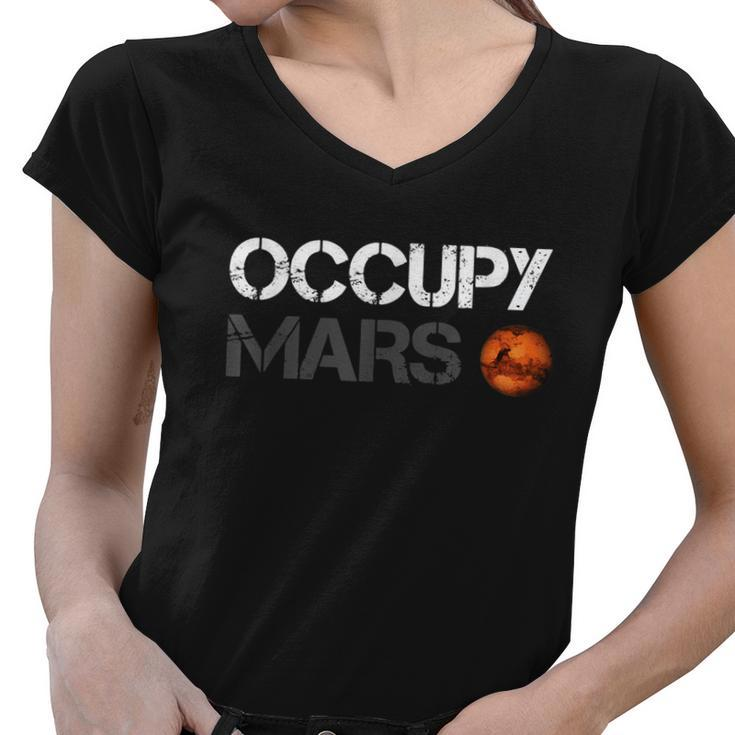 Occupy Mars Tshirt Women V-Neck T-Shirt